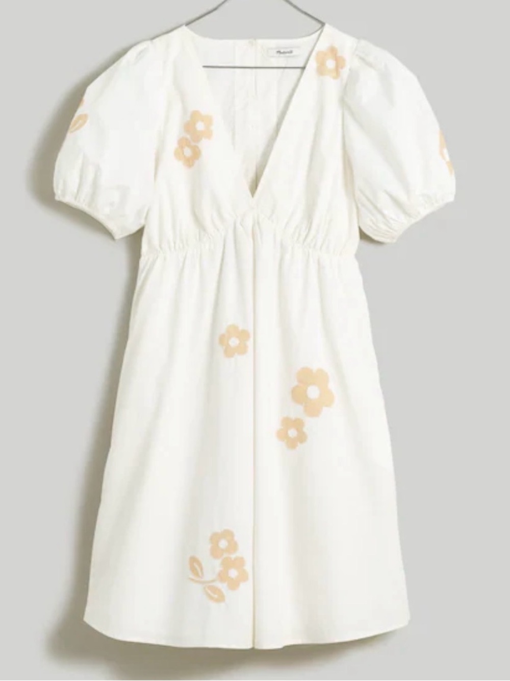 Madewell Annamarie Mini Dress Size 16 W White Embroidered Cutout MSRP 128.00 - Picture 3 of 14